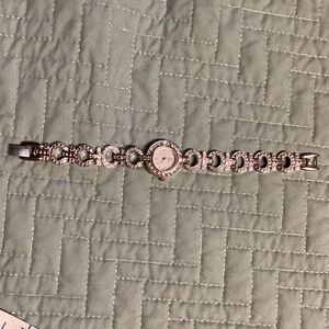 Ladies Small Petite Kristine Rhinestone Wristwatch Needs Battery